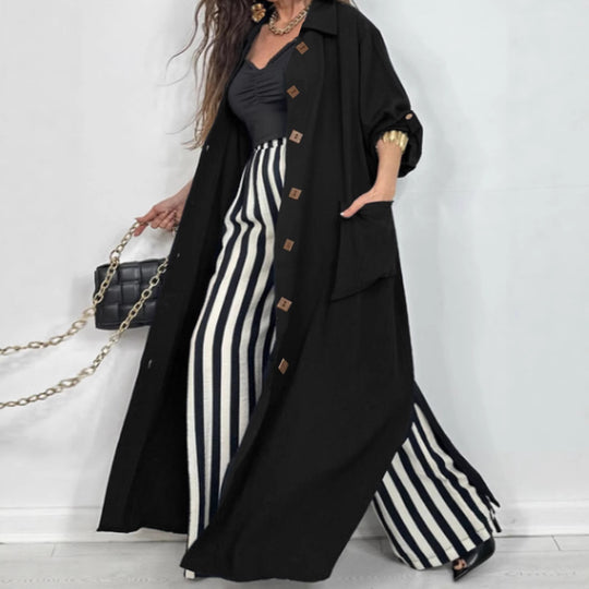 Damen Longline-Mantel mit Hemdkragen und Oversize-Silhouette Shop Nory