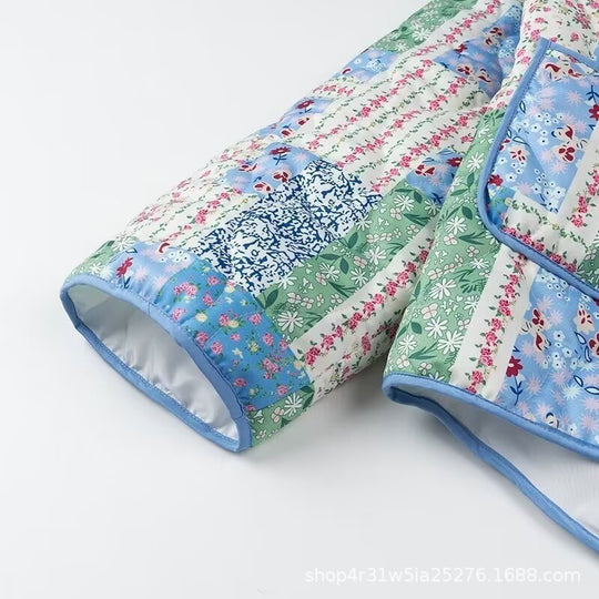 Damen Steppjacke im Patchwork-Quiltstil mit Schalkragen und aufgesetzten Taschen Shop Nory