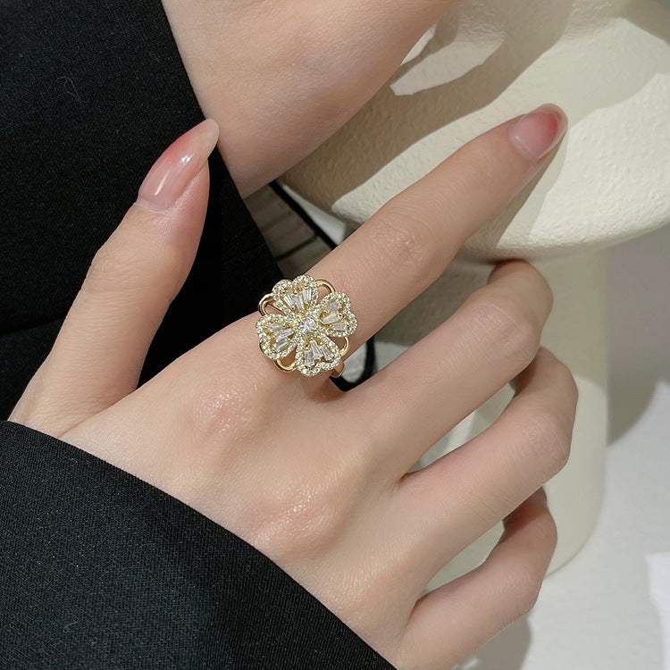 Damen Blüte Silberring Shop Nory