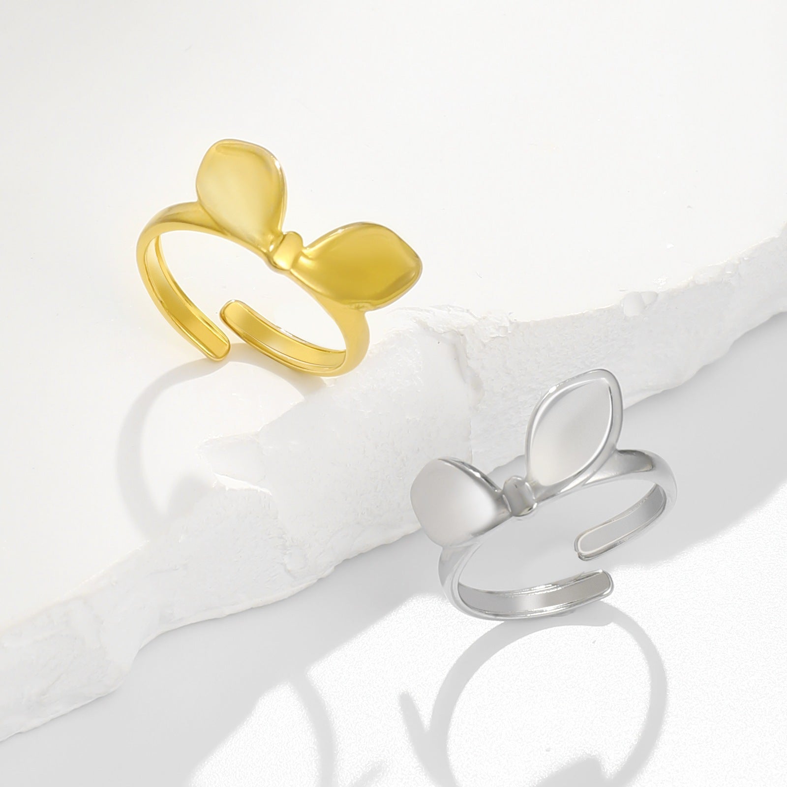 Damen Offener Ring mit kunstvollem Blattdesign Shop Nory