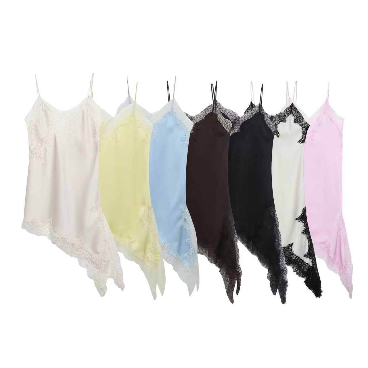 Damen asymmetrisches Spaghetti-Top