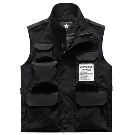 Herren Multifunktionale Utility‑Weste mit Mehrfach‑Taschen und Stehkragen Shop Nory