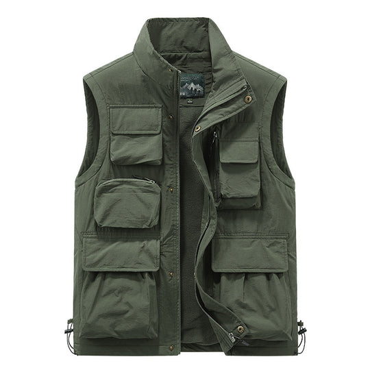 Herren multifunktionale Outdoorweste mit Teddyfleece-Innenfutter und zahlreichen Taschen Shop Nory