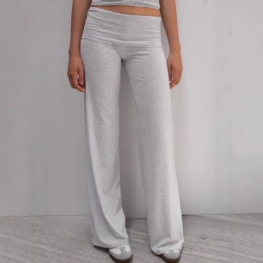 Damen Weite Palazzo-Yoga-Hose mit hohem Umschlagbund Shop Nory
