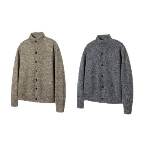 Damen Strick-Cardigan mit Stehkragen, durchgehender Knopfleiste und geripptem Saum Shop Nory