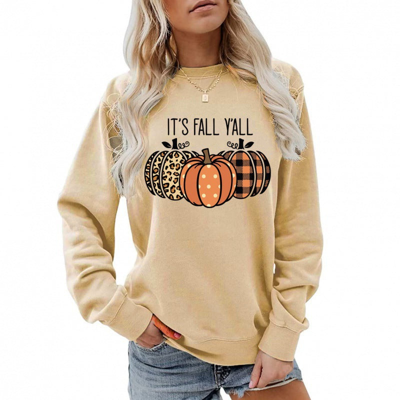 Damen Sweatshirt mit verspieltem Herbstmotiv und bequemer Passform Shopnory