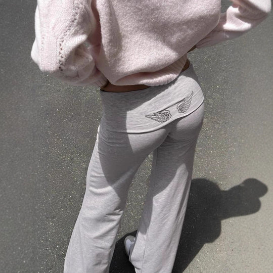 Damen Weite Palazzo-Yoga-Hose mit hohem Umschlagbund Shop Nory