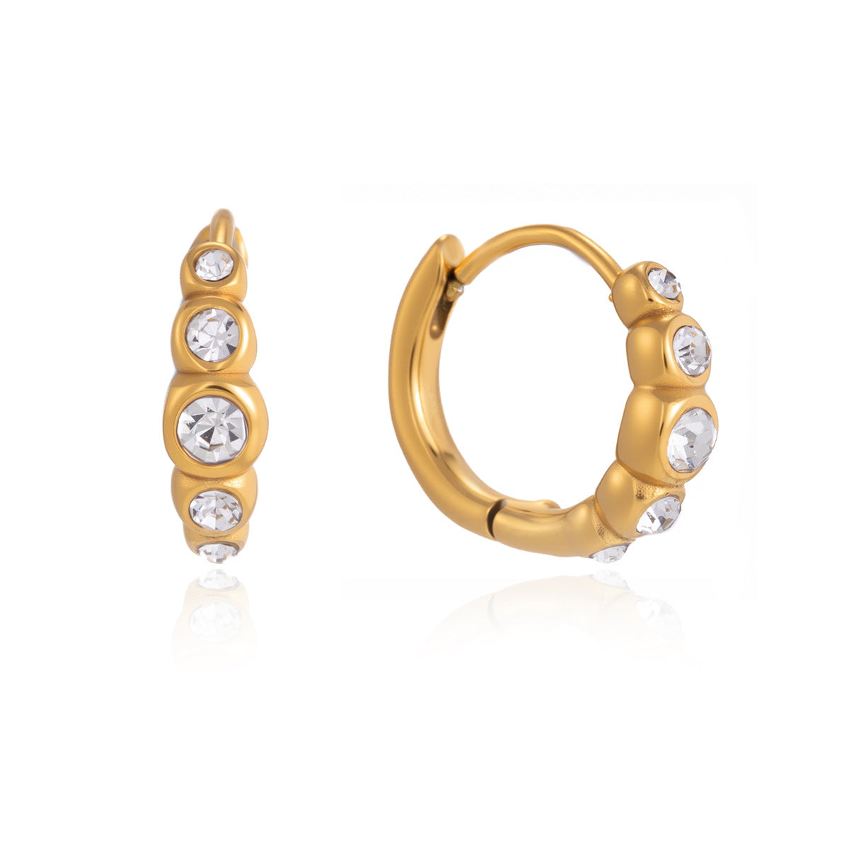 Damen Hoops Ohrhänger mit funkelnden Zirkonia und hochwertiger Edelstahlverarbeitung Shop Nory