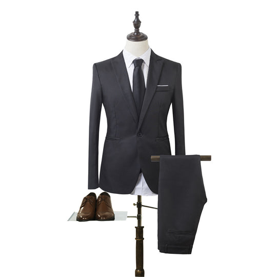 Herren Tailliertes Ein-Knopf-Anzugsset im Slim‑Fit mit schmaler Anzughose Shop Nory