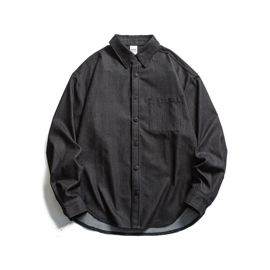 Herren Boxy Hemdjacke aus robustem Twill mit abgerundetem Saum Shop Nory