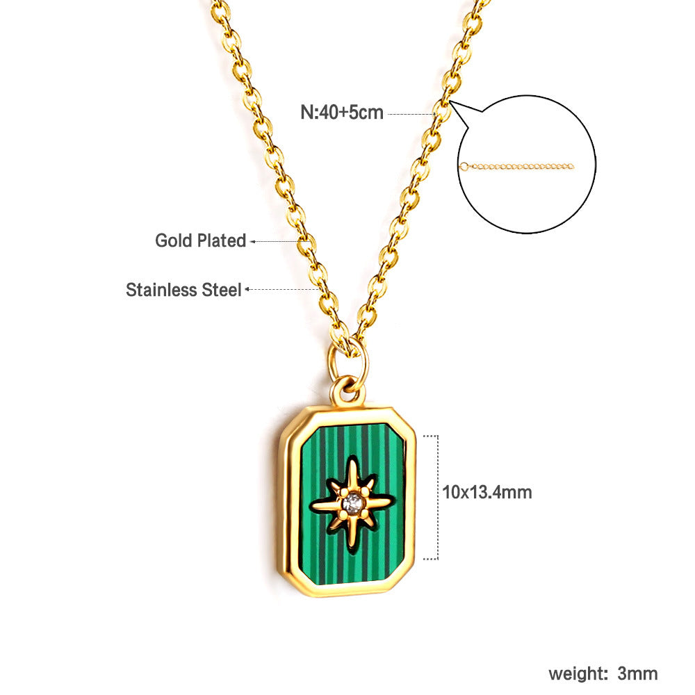 Damen elegante Halskette mit einem kunstvollen Anhänger aus Edelstahl und funkelndem Kristall Shop Nory