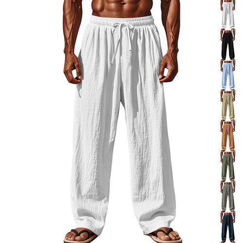 Herren lockere Strandhose mit elastischem Bund und seitlichen Eingrifftaschen