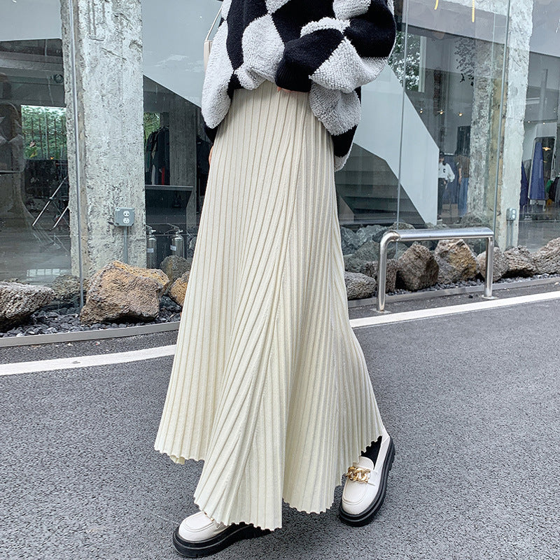 Damen Plissierter Maxirock mit elegantem Wellenmuster Shop Nory