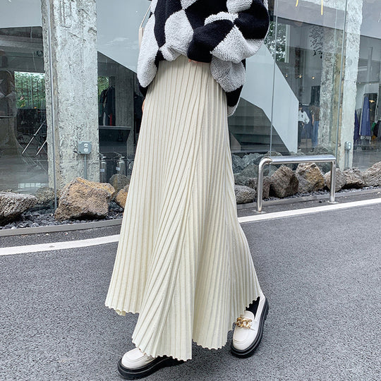 Damen Plissierter Maxirock mit elegantem Wellenmuster Shop Nory