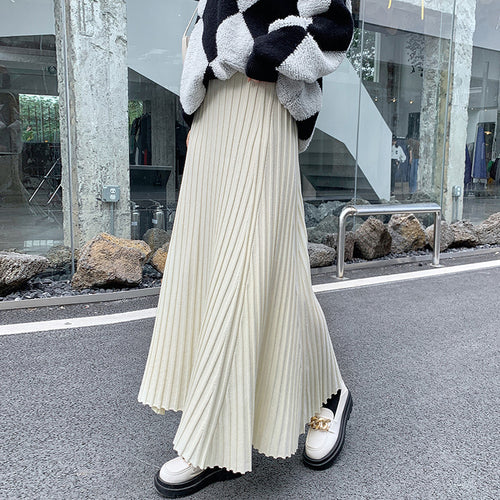 Damen Plissierter Maxirock mit elegantem Wellenmuster Shop Nory