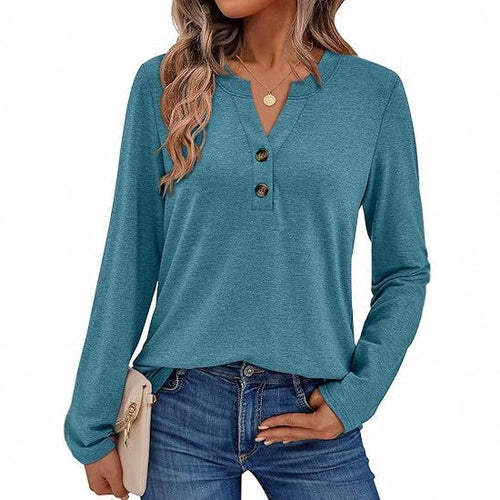 Damen Langarmshirt mit Knopfdetails