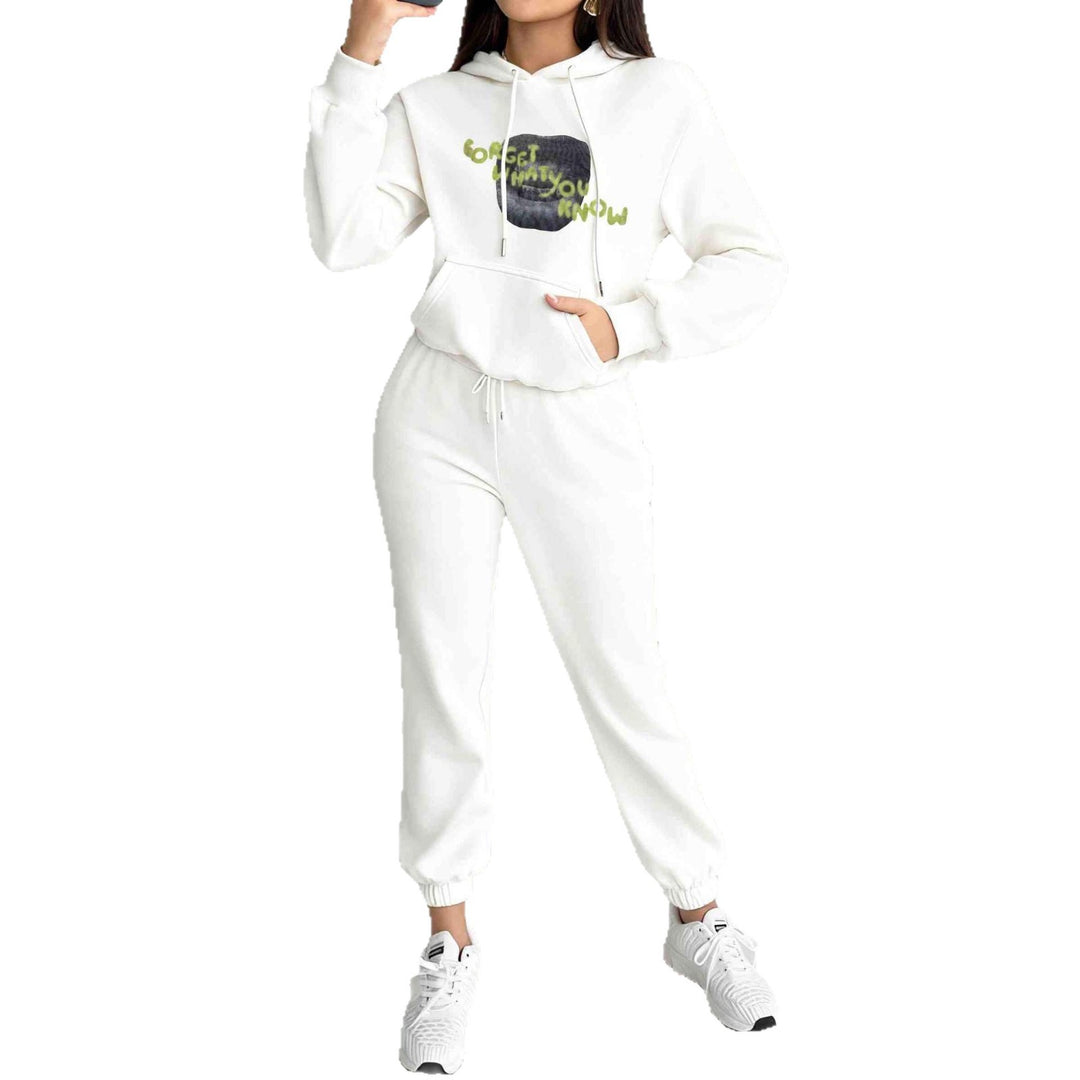 Damen nan Kapuzen-Sweatshirt und Slim-Jogginghose Lounge-Set mit Kängurutasche, gerippten Bündchen und figurbetonter Passform Shop Nory