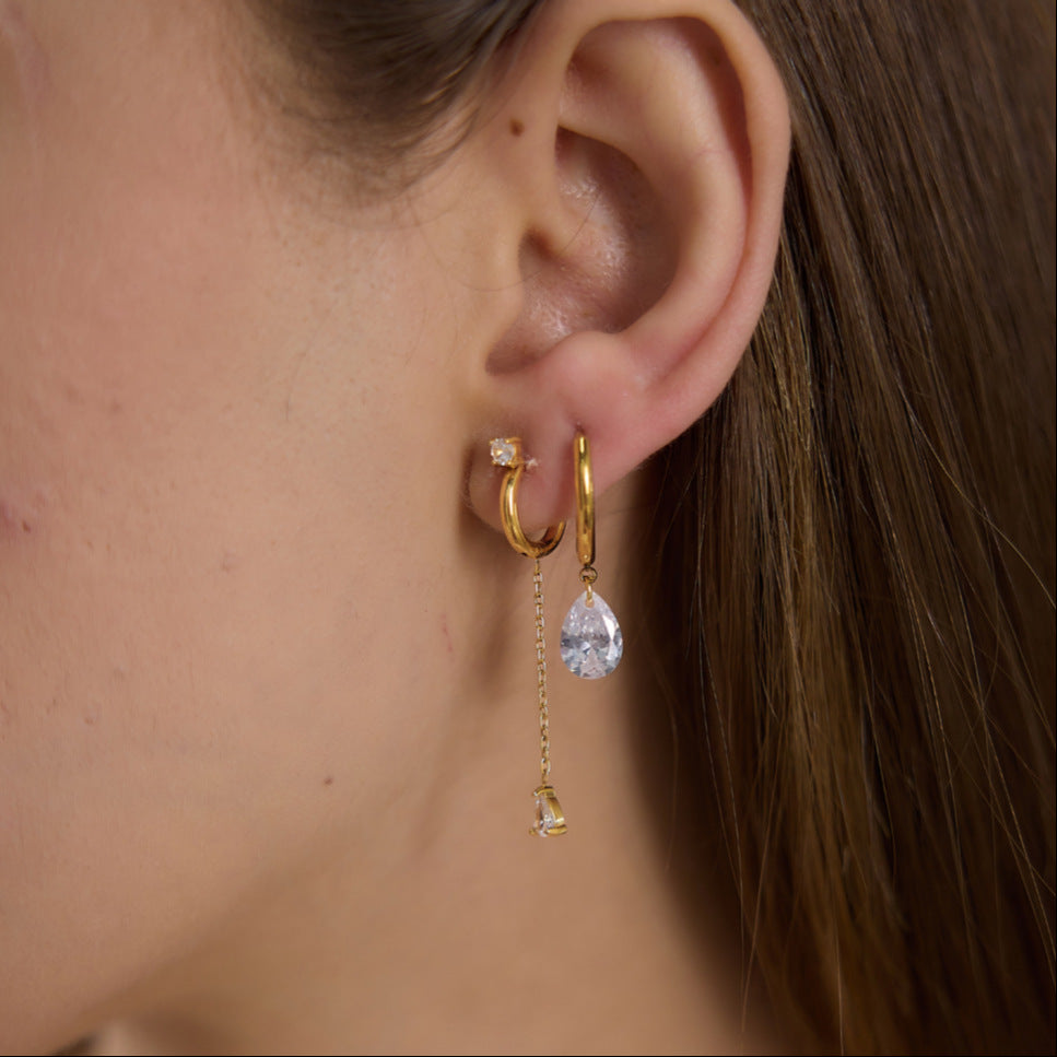 Damen Ohrhänger mit eleganten Tropfenanhängern aus hypoallergenem Edelstahl Shop Nory