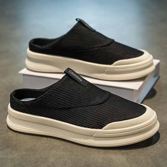 Herren Backless Slip‑On Sneaker mit atmungsaktivem Strickoberteil und dicker EVA‑Plateausohle Shopy Nory