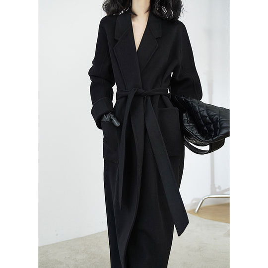 Damen Eleganter Wickelmantel mit Taillengürtel Shop Nory