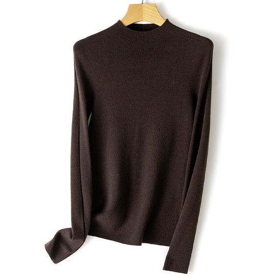 Damen Leichter Feinstrick-Pullover mit kurzem Stehkragen und schmaler Silhouette Shop Nory