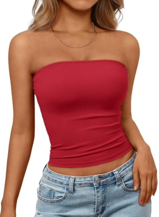 Damen Bandeau-Oberteil aus elastischem Material mit figurbetontem Schnitt