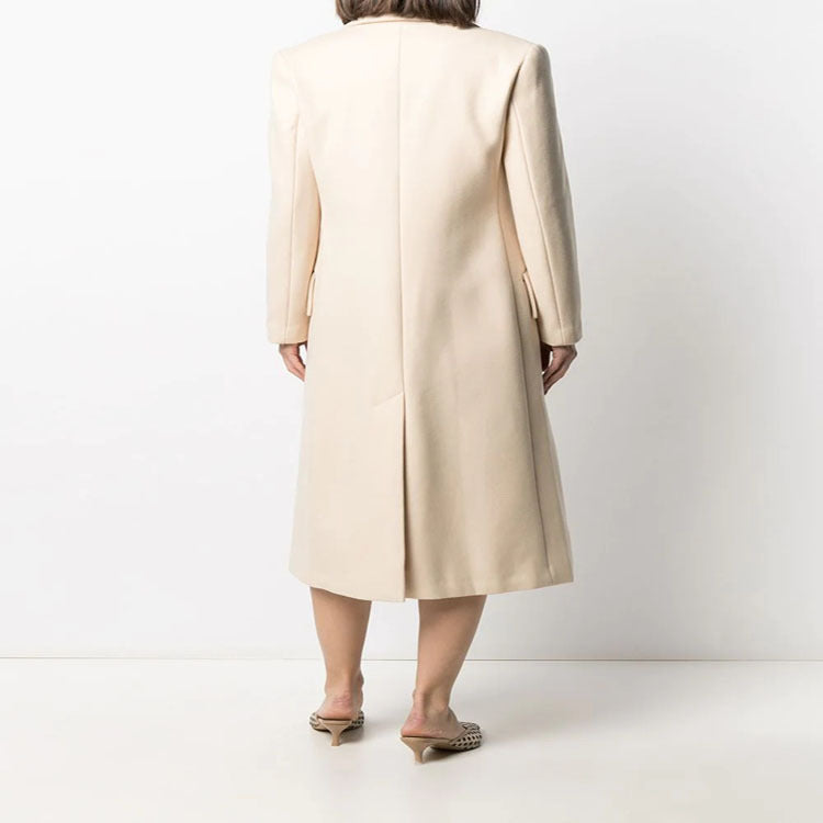 Damen Midilanger Tailoring-Mantel aus Wollmix mit schmalem Revers und kaschierendem Fall Shop Nory