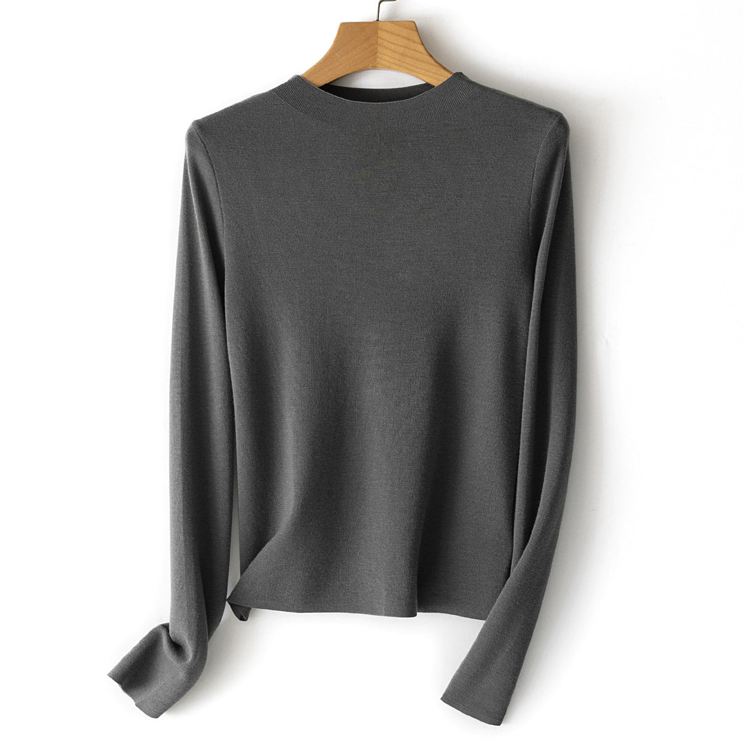 Damen Feinstrick-Pullover mit kurzem Stehkragen und schmaler Silhouette Shop Nory