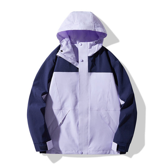 Herren Technische Colorblock Softshell‑Regenjacke mit verstellbarer Kapuze Shop Nory