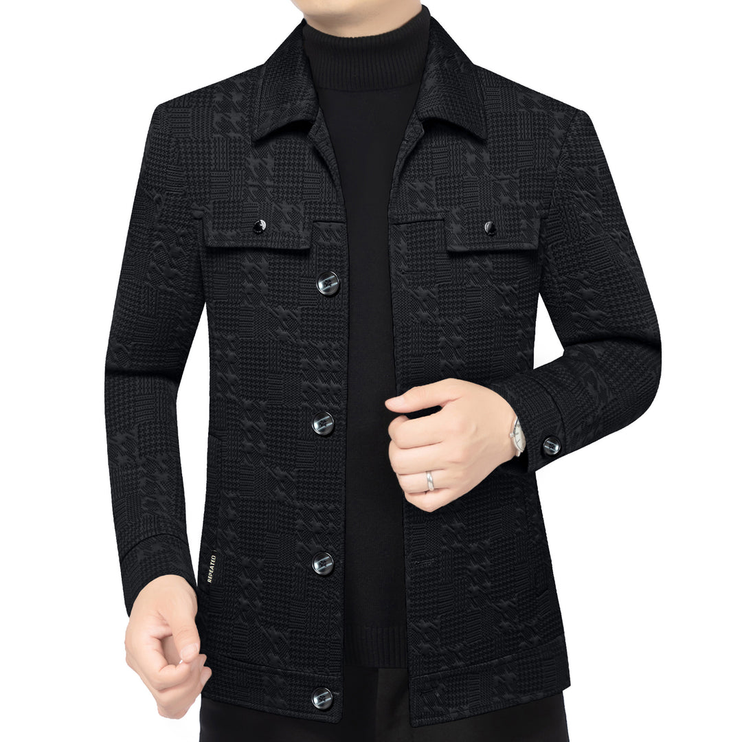 Herren Strukturiertes Overshirt im Glencheck-Relief mit Hemdkragen Shop Nory