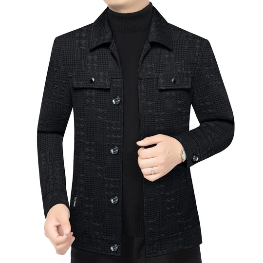 Herren Strukturiertes Overshirt im Glencheck-Relief mit Hemdkragen Shop Nory