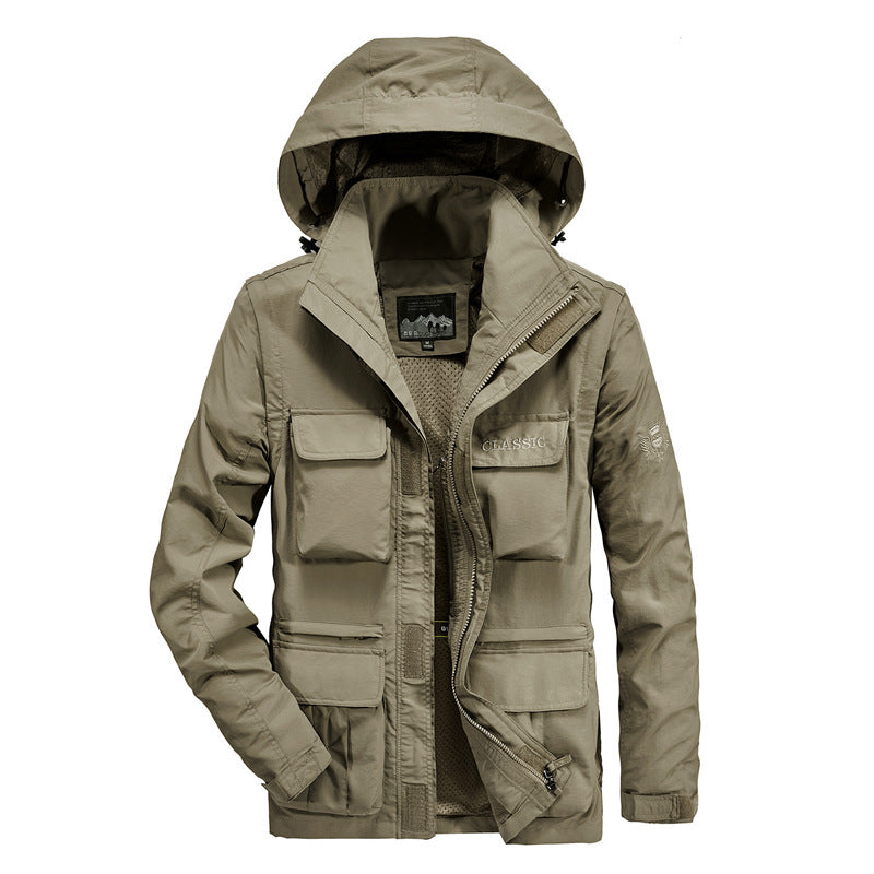 Herren Feldparka mit abnehmbarer Kapuze, atmungsaktivem Meshfutter und vielseitigen Fronttaschen Shop Nory