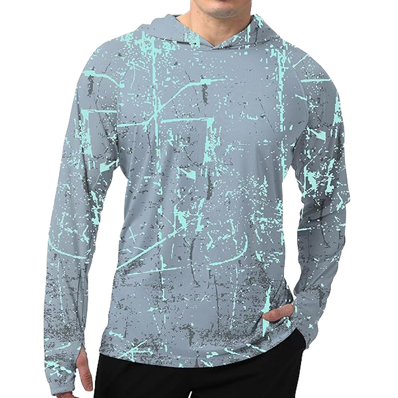 Herren Sportlicher Kapuzenpullover mit abstraktem Druck