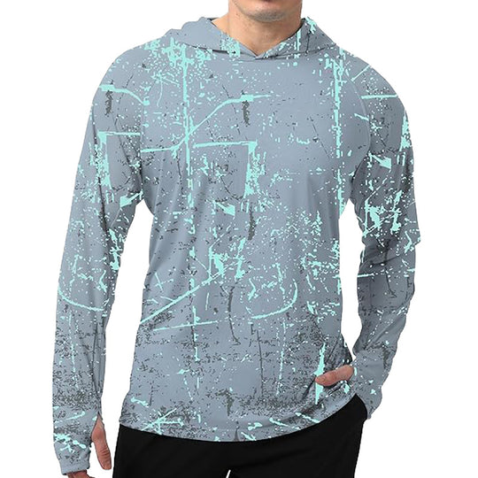 Herren Sportlicher Kapuzenpullover mit abstraktem Druck
