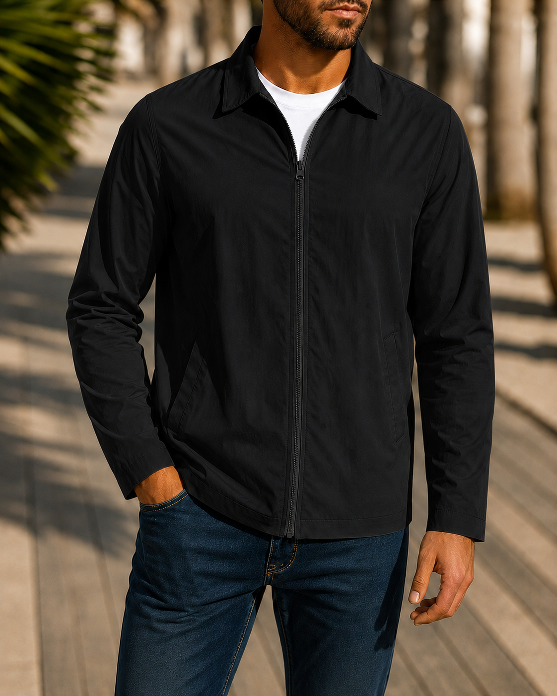Herren lässige Freizeitjacke mit innovativer Windschutztechnologie ShopNory