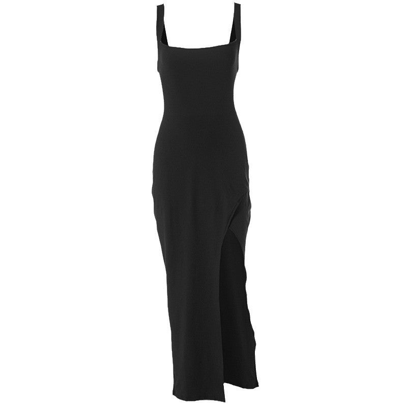 Damen Maxi-Kleid mit tiefem Schlitz und eleganter Silhouette