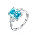 Damen Eleganter Zirkonring mit strahlendem Aquamarin-Shop Nory