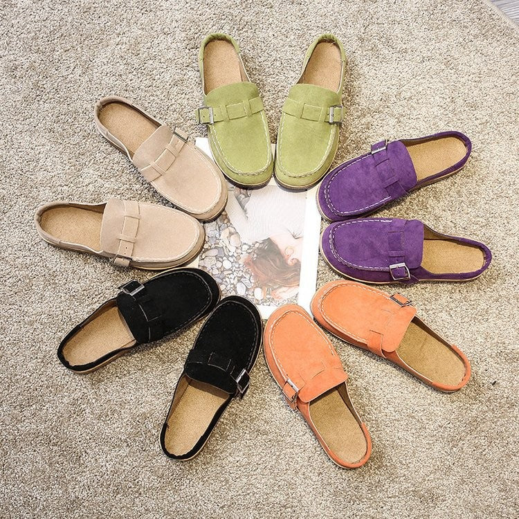 Damen Mokassin Clogs mit modischem Riemen und komfortabler Sohle