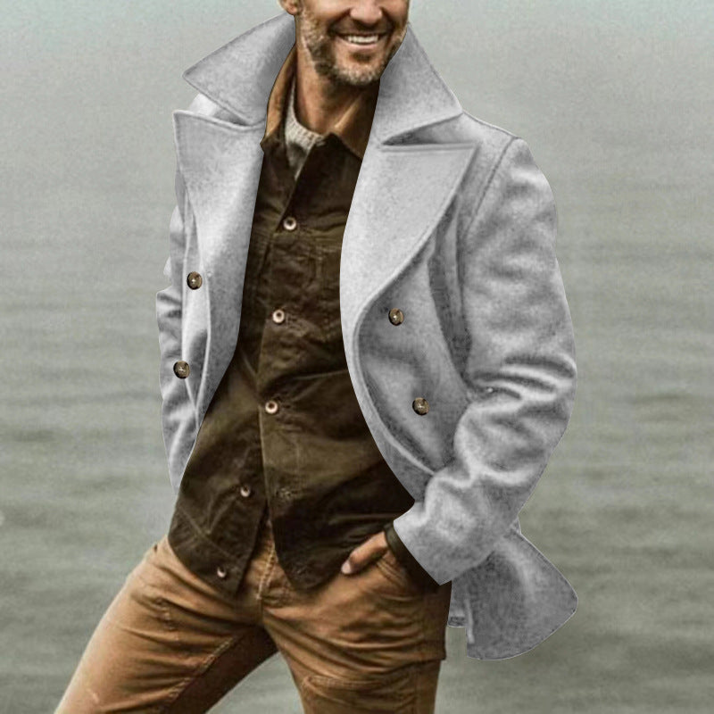 Herren Wollmantel mit Elegantem Schnitt & Peacoat-Design