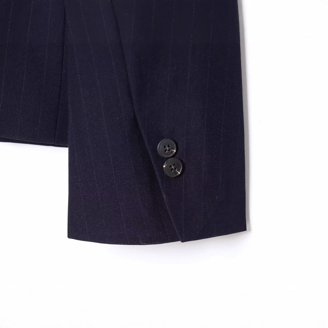 Damen Zweiteiliges Anzug-Set mit asymmetrischem Stehkragen-Blazer und weiter Palazzohose Shop Nory