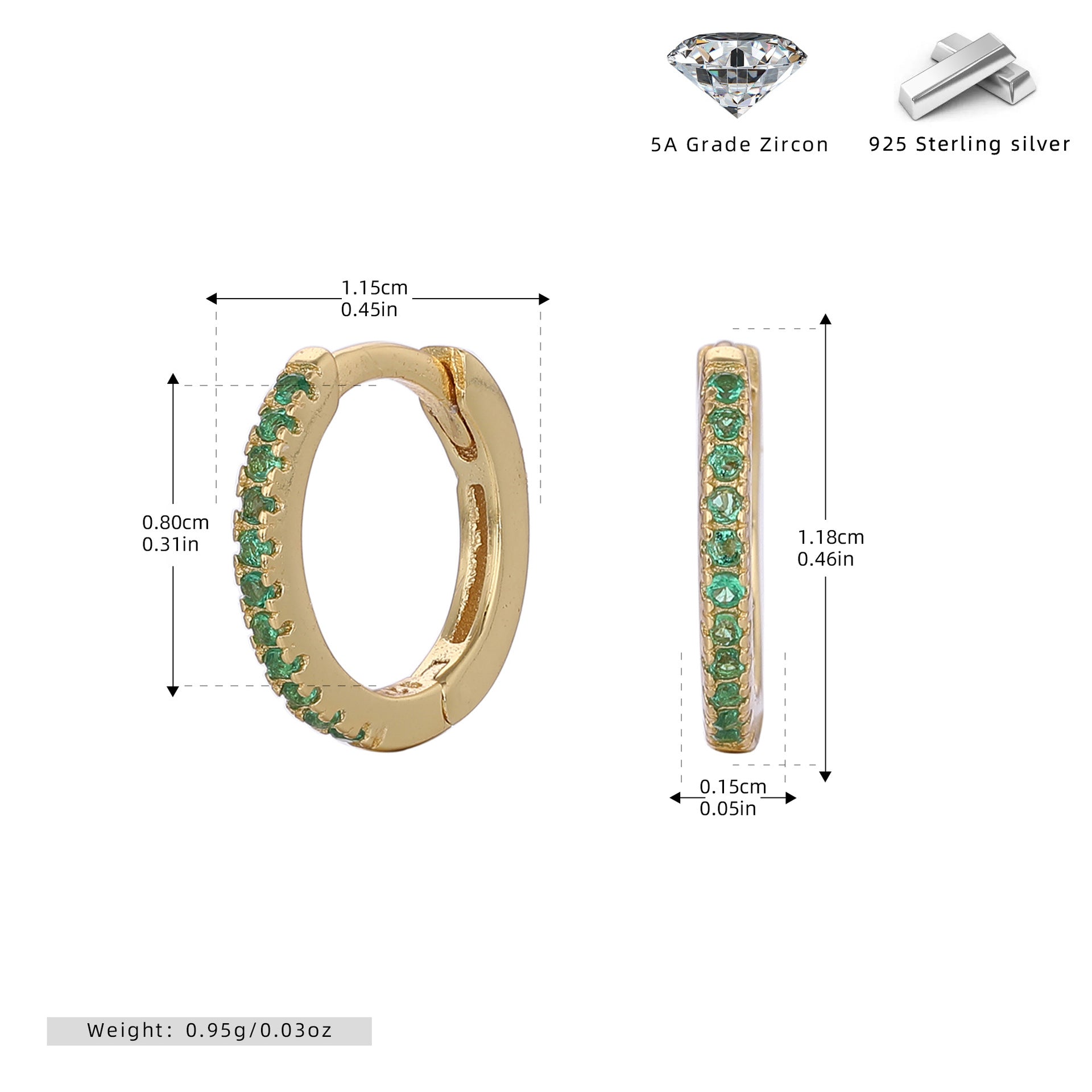 Damen Creolen mit funkelnden Zirkonsteinen in elegantem Design Shop Nory