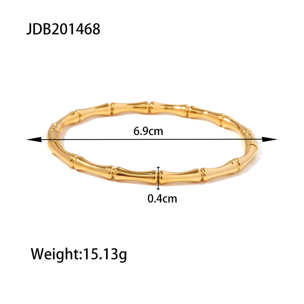 Damen Armreif im eleganten Bambusdesign aus hypoallergenem Edelstahl Shop Nory