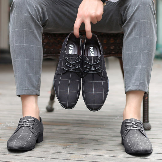 Herren Eleganter kariert-musterierter Derby-Halbschuh mit schmaler Spitzform Shop Nory