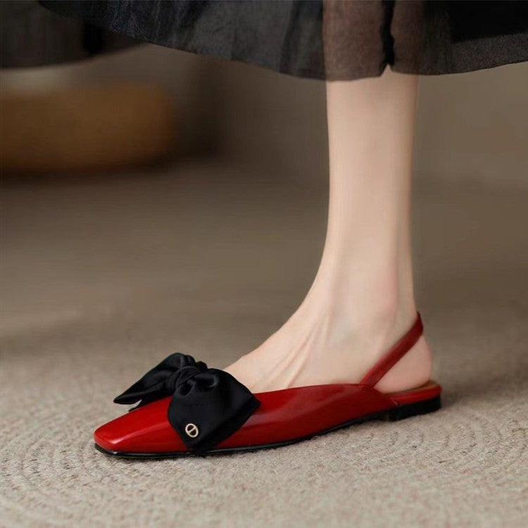 Damen Slingback-Ballerinas mit dekorativem Schleifenakzent Shopnory