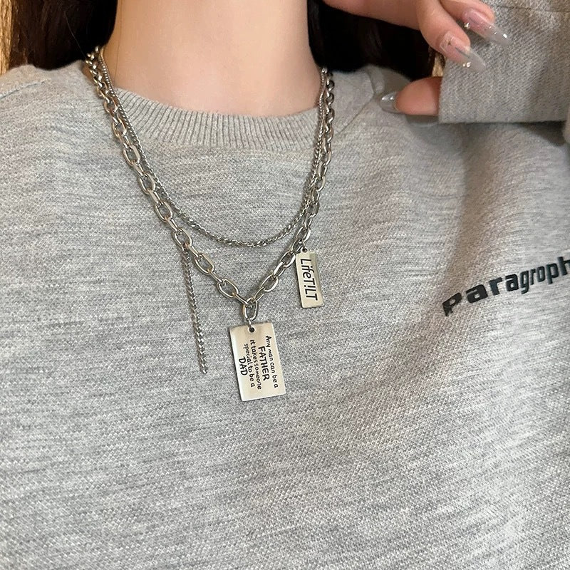 Damen modische Kette mit einzigartigem Mehrfachanhänger Shop Nory