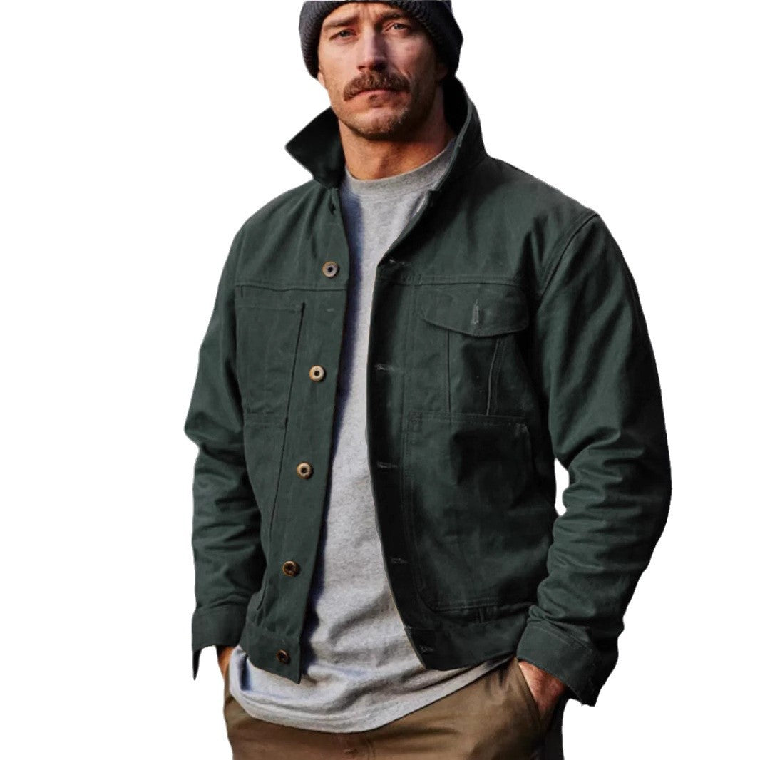 Herren leichte Utility-Jacke mit praktischen Taschen und stylischem Stehkragen