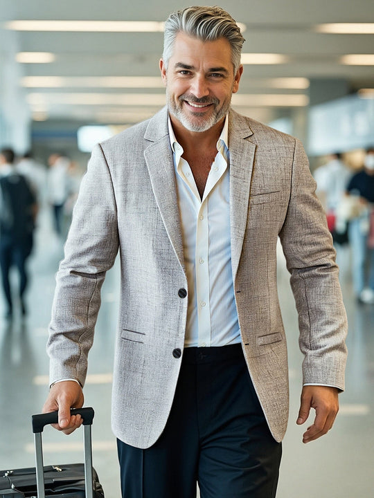 Herren eleganter, strukturierter Blazer mit modernem Schnitt
