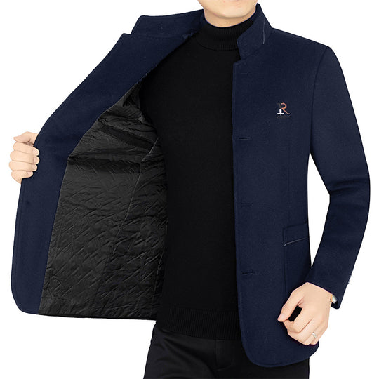 Herren Eleganter Wollmix-Kurzmantel im Mandarin-Kragen mit gesteppter Thermo-Innenfütterung Shop Nory