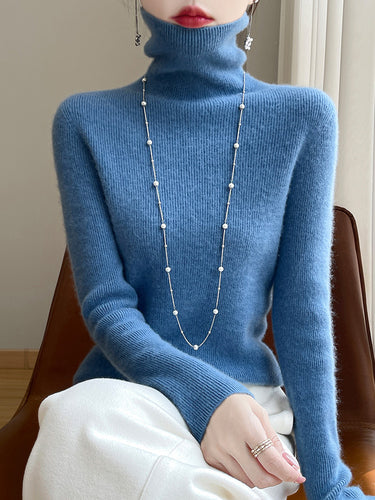 Damen Schmal geschnittener Feinstrick-Rollkragenpullover mit extrafeinem Flauschfinish Shop Nory