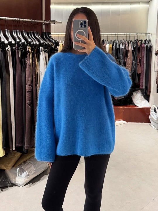 Damen Flauschiger Oversize-Pullover im Angora-Look mit kastiger Silhouette Shop Nory
